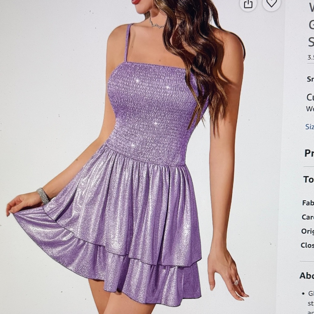Sparkle Lilac Tiered Mini Dress